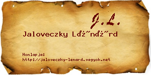 Jaloveczky Lénárd névjegykártya
