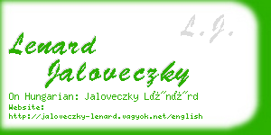 lenard jaloveczky business card
